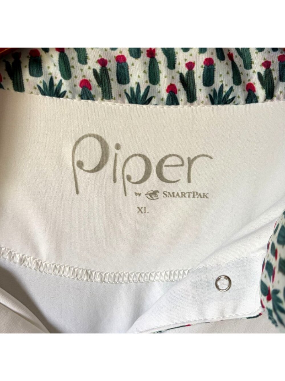 Piper SmartPak White Long Sleeve Riding Show Shirt Snap Front Tech Womens XL - Picture 2 of 4